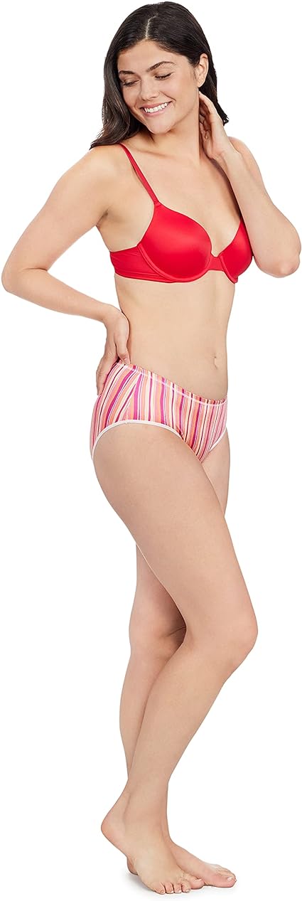 12 Pack Women's Lace Trim Nylon-Spandex Hipster Panties