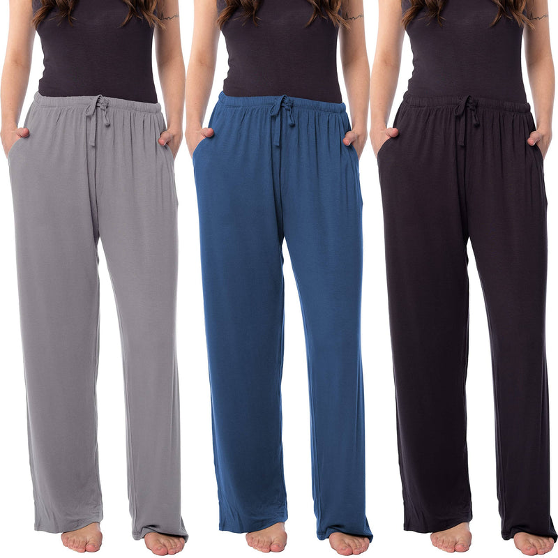 Women's 3 Pack Super Soft Drawstring Yoga Lounge PJ Sleep Pants