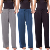 Women's 3 Pack Super Soft Drawstring Yoga Lounge PJ Sleep Pants