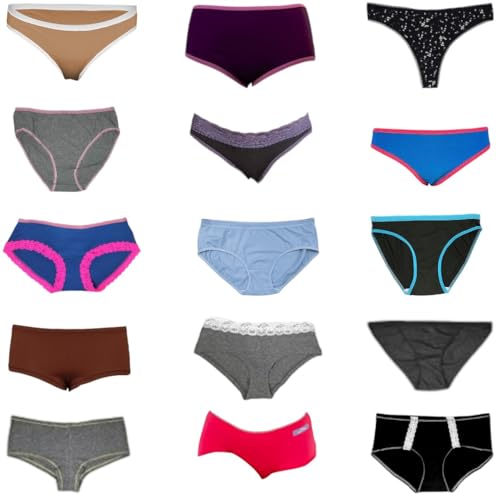 Variety Panties for Women | Sexy Thong Hipster Boyshort Briefs G-String Tangas Assorted Multi Colored Packs of Underwear