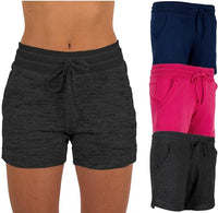 3 Pack Women's French Terry Drawstring Casual Shorts