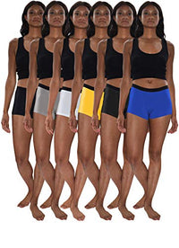 6 Pack Women's Modern Cotton Boy Short Boxer Brief Panties
