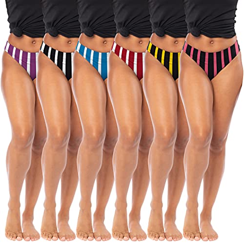 Women's 6-Pack Active Sport Thong Buttery Soft Panties Underwear