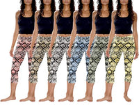 Womens 3 Pack & 6 Pack Buttery Soft Brushed Active Stretch Yoga Cropped Capri Skinny Pant Leggings