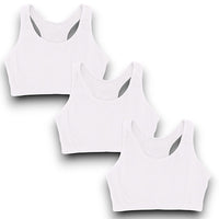 Sexy Basics Women's Cotton Spandex Workout Bra | 4 Way Stretch Pullover Sport Comfort Bra (Multi-Pack)