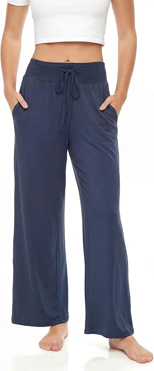 Womens Wide Leg High Waisted Ultra Soft Lounge Pants