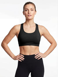 Women's Cotton Spandex Racer Back Bra | 4 Way Stretch Pullover Sport Comfort Bra (Multi-Pack)