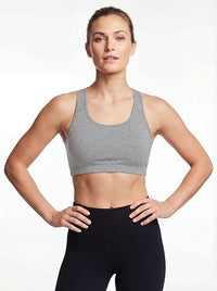 Women's Cotton Spandex Racer Back Bra | 4 Way Stretch Pullover Sport Comfort Bra (Multi-Pack)
