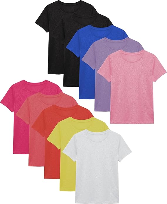 Women's Crew Short Sleeve Semi Sheer Slub Tops