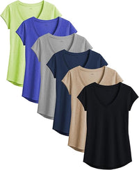 Women's V-Neck Short Sleeve Semi Sheer Slub Burnout T-Shirt Top