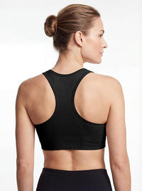 Women's Cotton Spandex Racer Back Bra | 4 Way Stretch Pullover Sport Comfort Bra (Multi-Pack)