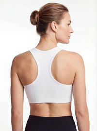 Women's Cotton Spandex Racer Back Bra | 4 Way Stretch Pullover Sport Comfort Bra (Multi-Pack)