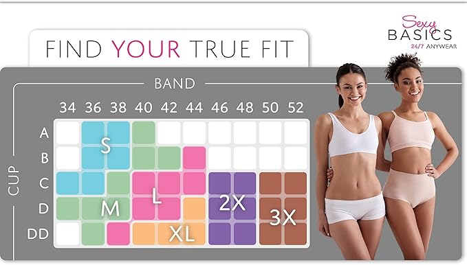 Women's Cotton Spandex Racer Back Bra | 4 Way Stretch Pullover Sport Comfort Bra (Multi-Pack)