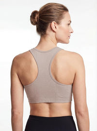Women's Cotton Spandex Racer Back Bra | 4 Way Stretch Pullover Sport Comfort Bra (Multi-Pack)