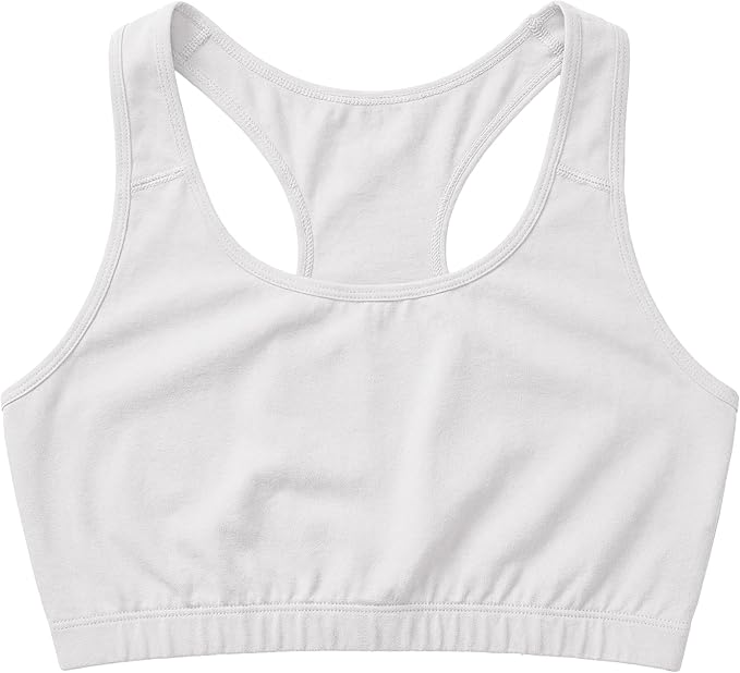 Women's Cotton Spandex Racer Back Bra | 4 Way Stretch Pullover Sport Comfort Bra (Multi-Pack)
