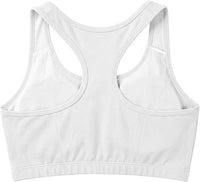 Women's Cotton Spandex Racer Back Bra | 4 Way Stretch Pullover Sport Comfort Bra (Multi-Pack)