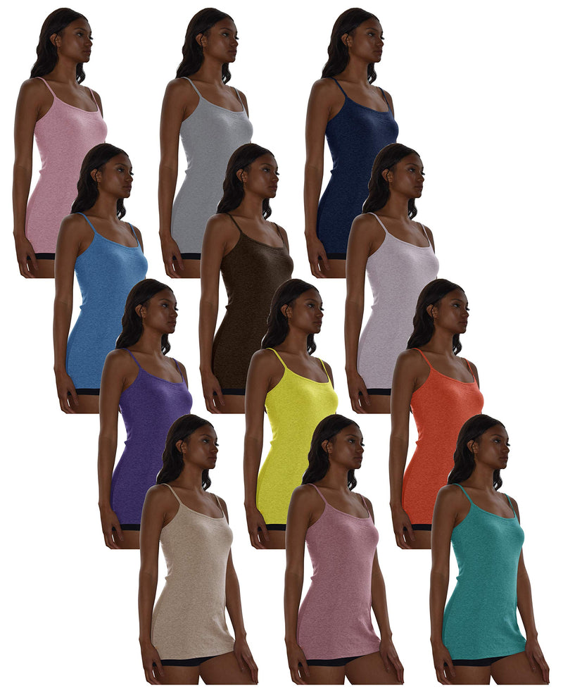 5 Pack Women's Cotton Adjustable Spaghetti Strap Camisole