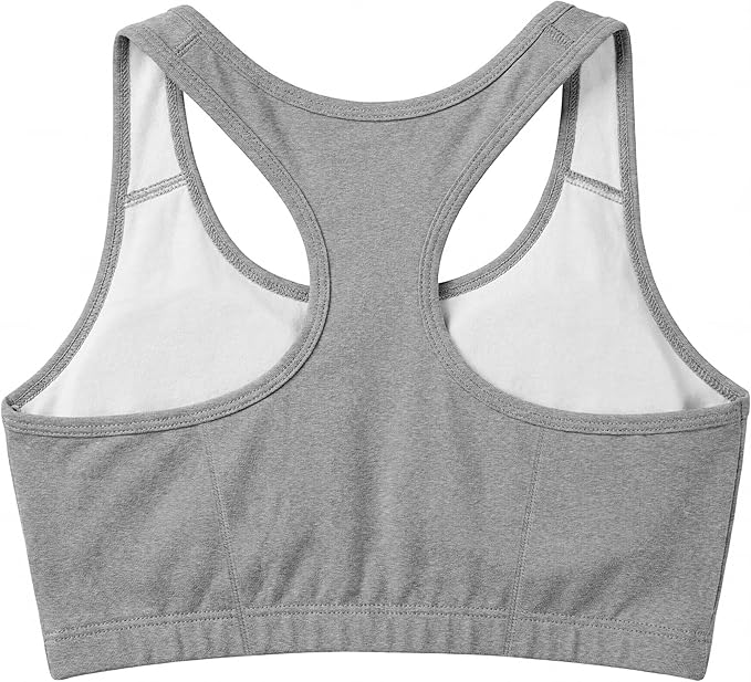 Women's Cotton Spandex Racer Back Bra | 4 Way Stretch Pullover Sport Comfort Bra (Multi-Pack)