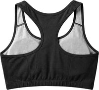 Women's Cotton Spandex Racer Back Bra | 4 Way Stretch Pullover Sport Comfort Bra (Multi-Pack)