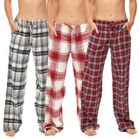 3 Pack Women's Cotton Flannel Plaid Drawstring Lounge Pants