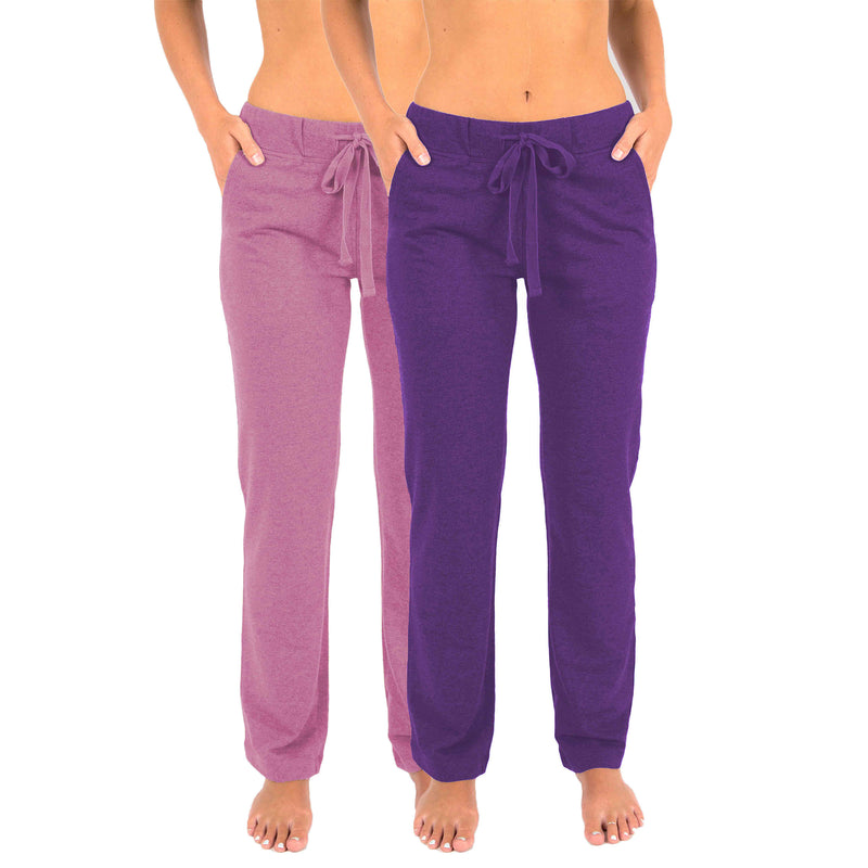 2 Pack Women's French Terry Drawstring Relaxed Sweatpants