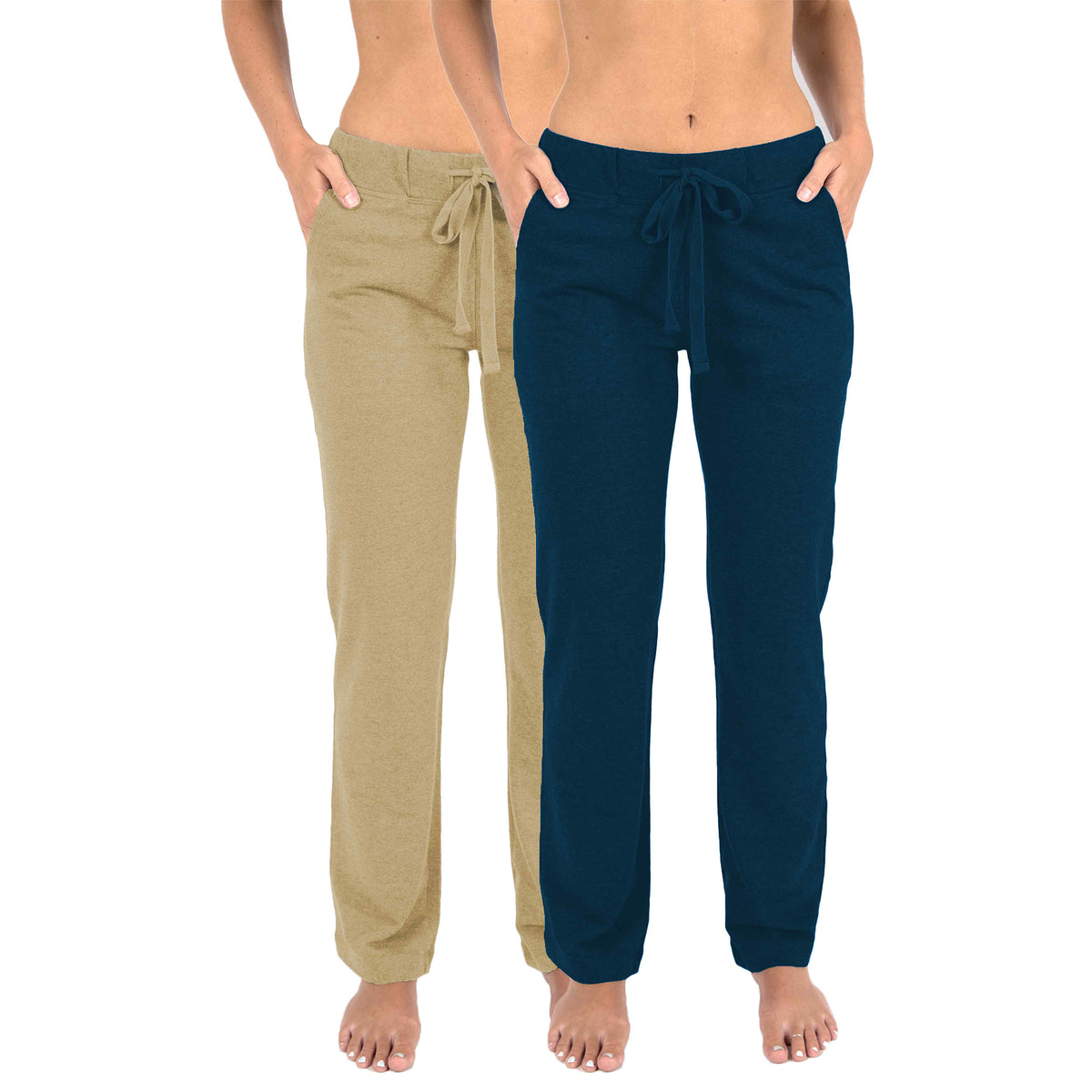 2 Pack Women's French Terry Drawstring Relaxed Sweatpants