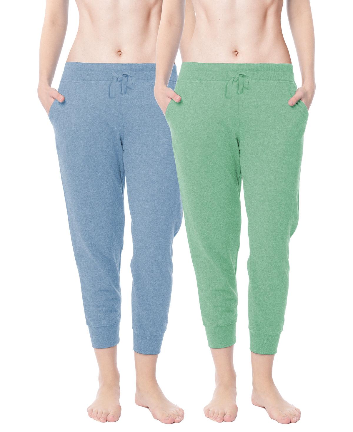 2 Pack Women's French Terry Jogger Capri Sweatpants