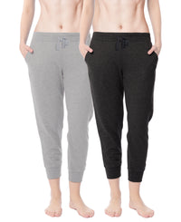 2 Pack Women's French Terry Jogger Capri Sweatpants