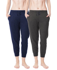 2 Pack Women's French Terry Jogger Capri Sweatpants