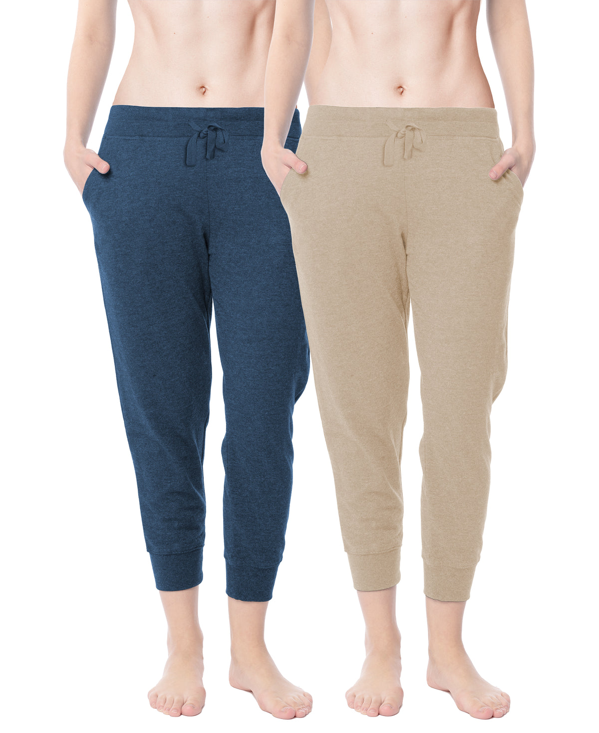 2 Pack Women's French Terry Jogger Capri Sweatpants