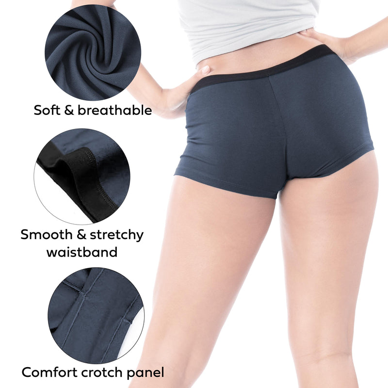 Women's Modern Active Buttery Soft Boy Short Boxer Brief Panties