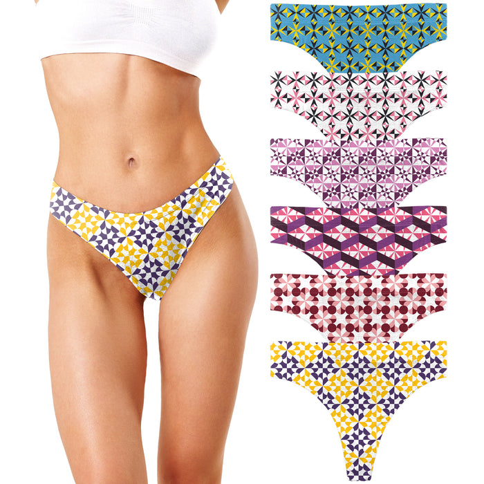 Women's Active Sport Thong Panties Underwear - Multi Packs