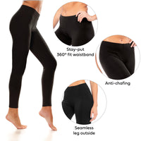 6 Pack Women's Cotton-Spandex Full-Length Leggings