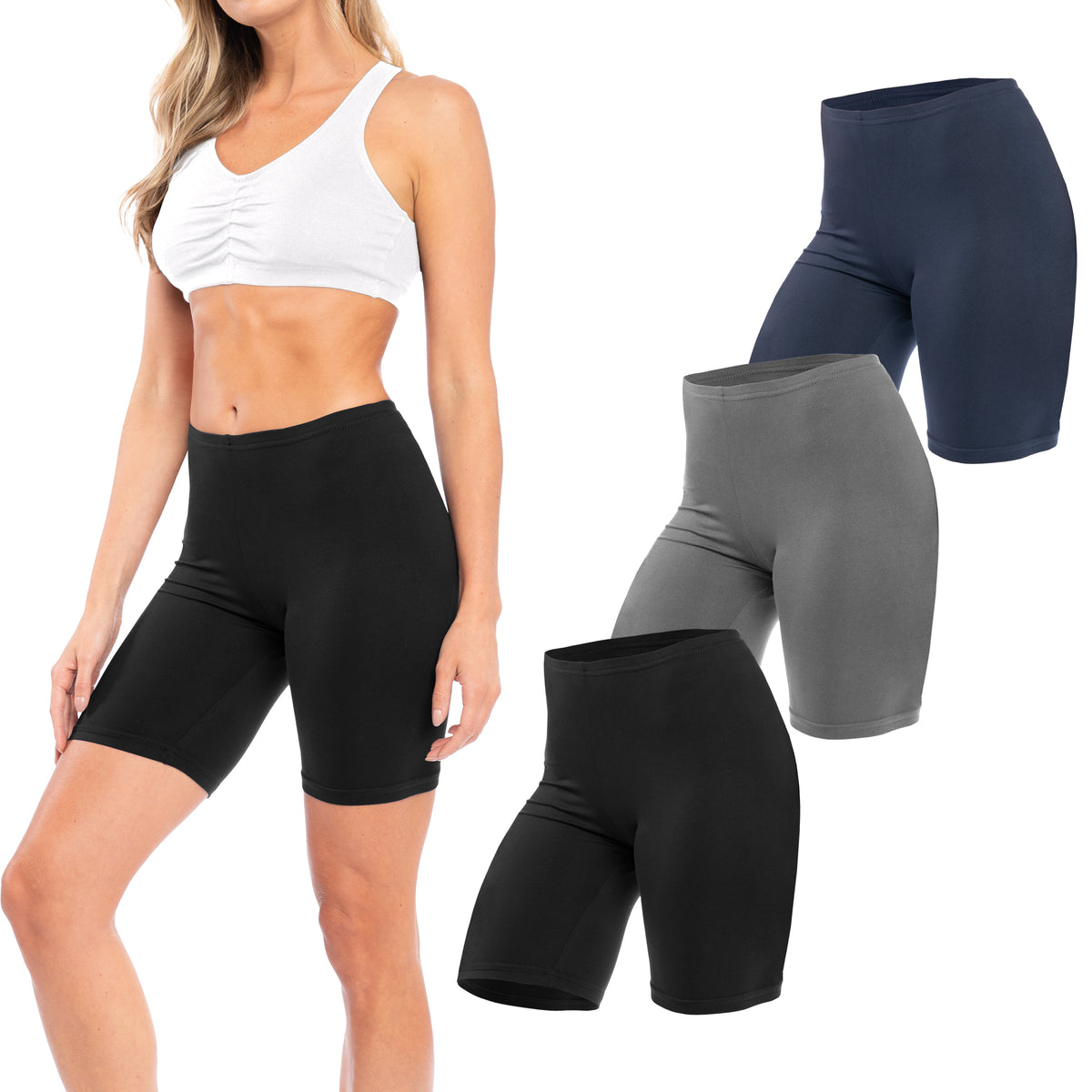 Women's Buttery Soft Brushed Active Bike Short Boxer Briefs - Pack of 3, 6, 12