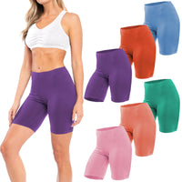 Women's Buttery Soft Brushed Active Bike Short Boxer Briefs - Pack of 3, 6, 12