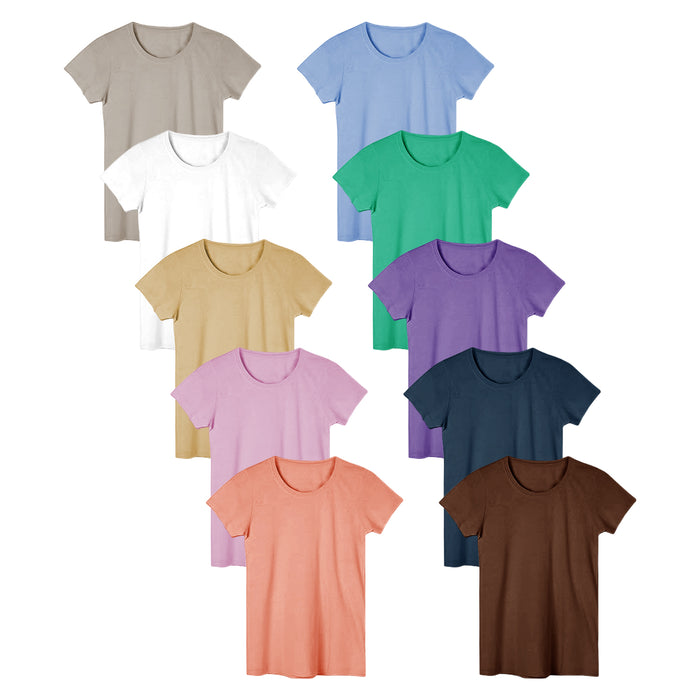 Women's Casual & Active Basic Cotton Stretch Color T Shirts