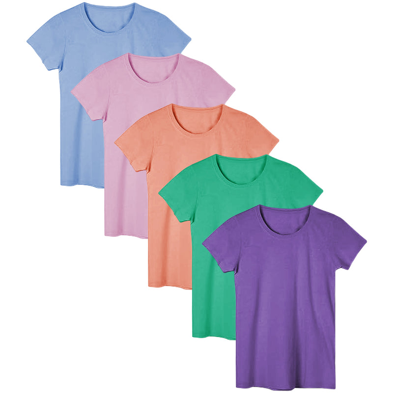 Women's Casual & Active Basic Cotton Stretch Color T Shirts