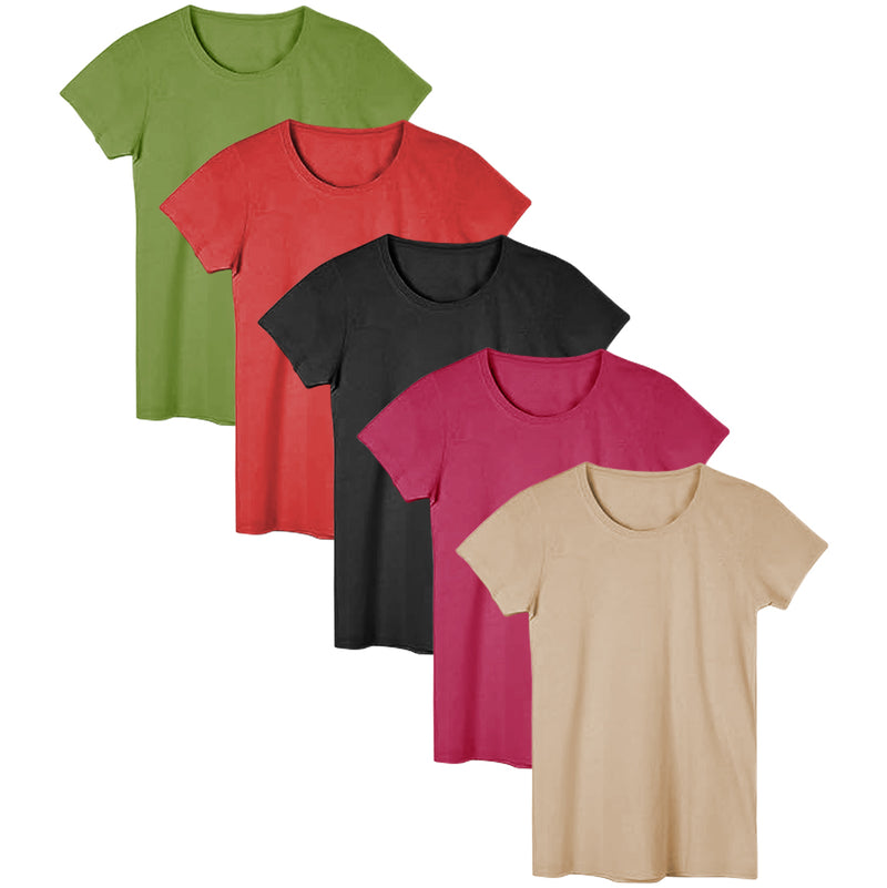 Women's Casual & Active Basic Cotton Stretch Color T Shirts