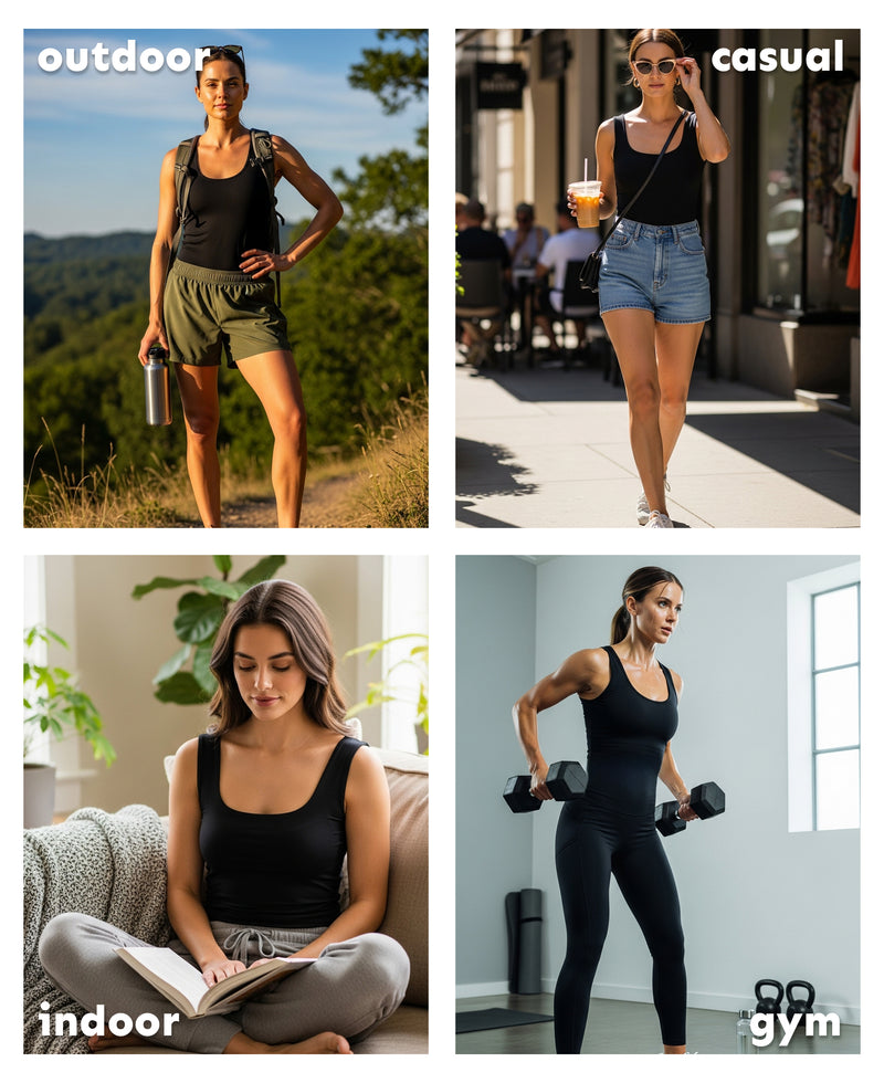 5 Pack Women's Sport Cotton-Spandex Tank Top