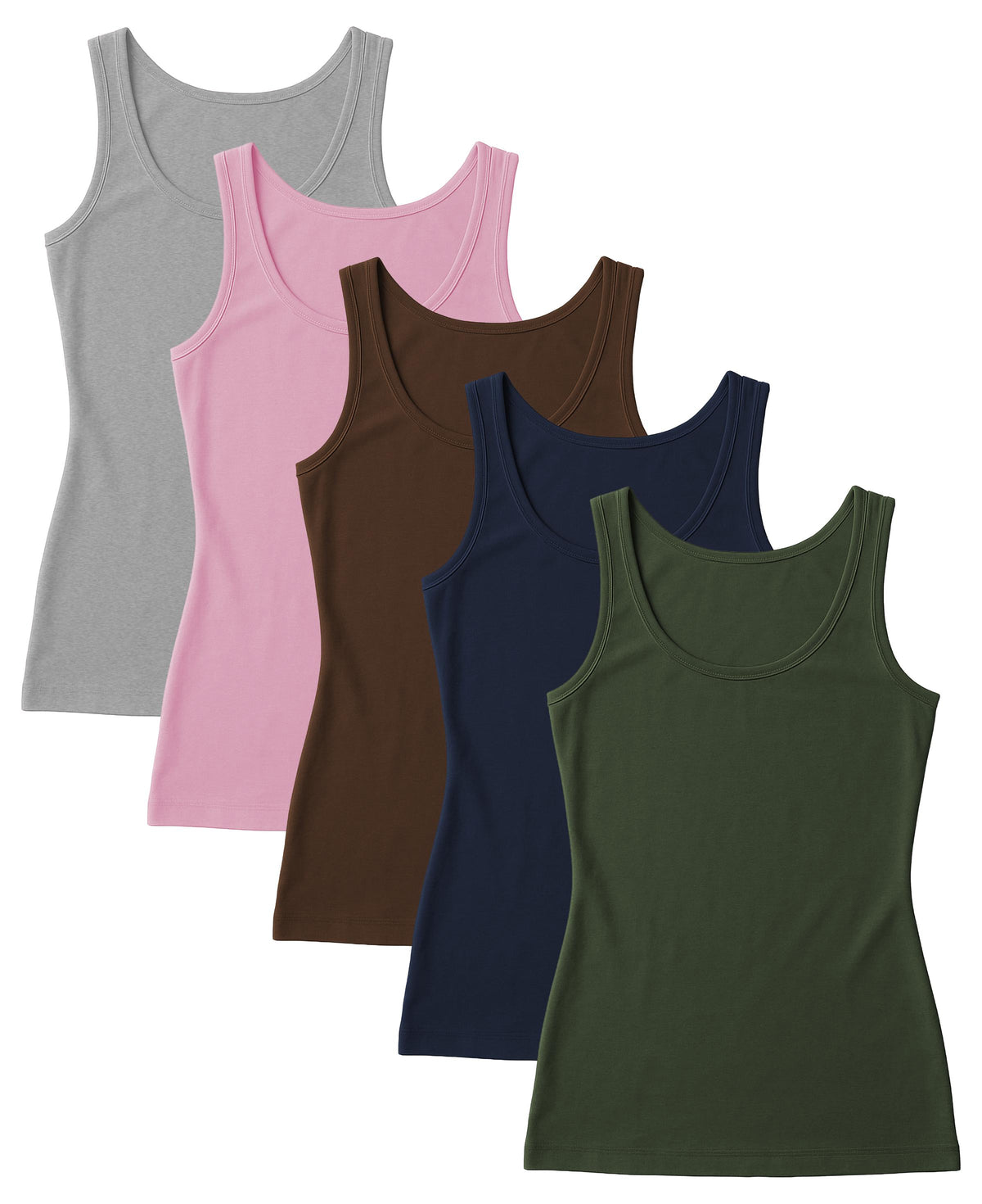 5 Pack Women's Sport Cotton-Spandex Tank Top