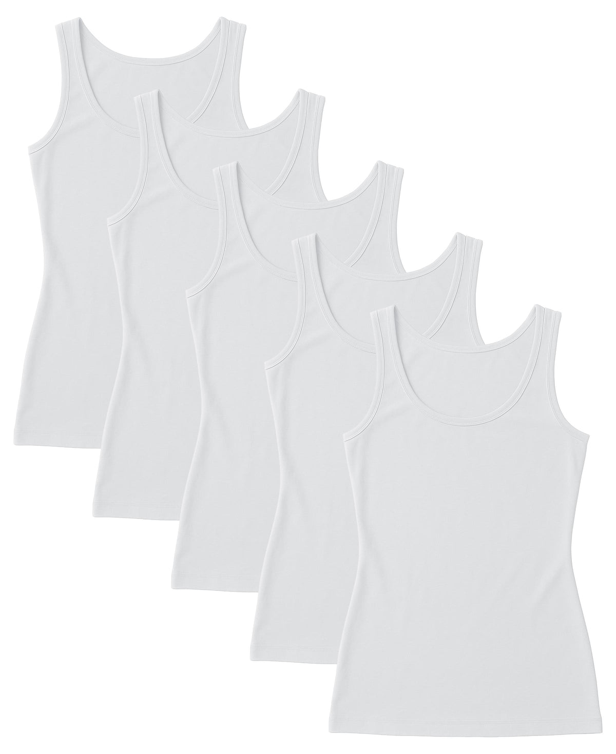5 Pack Women's Sport Cotton-Spandex Tank Top