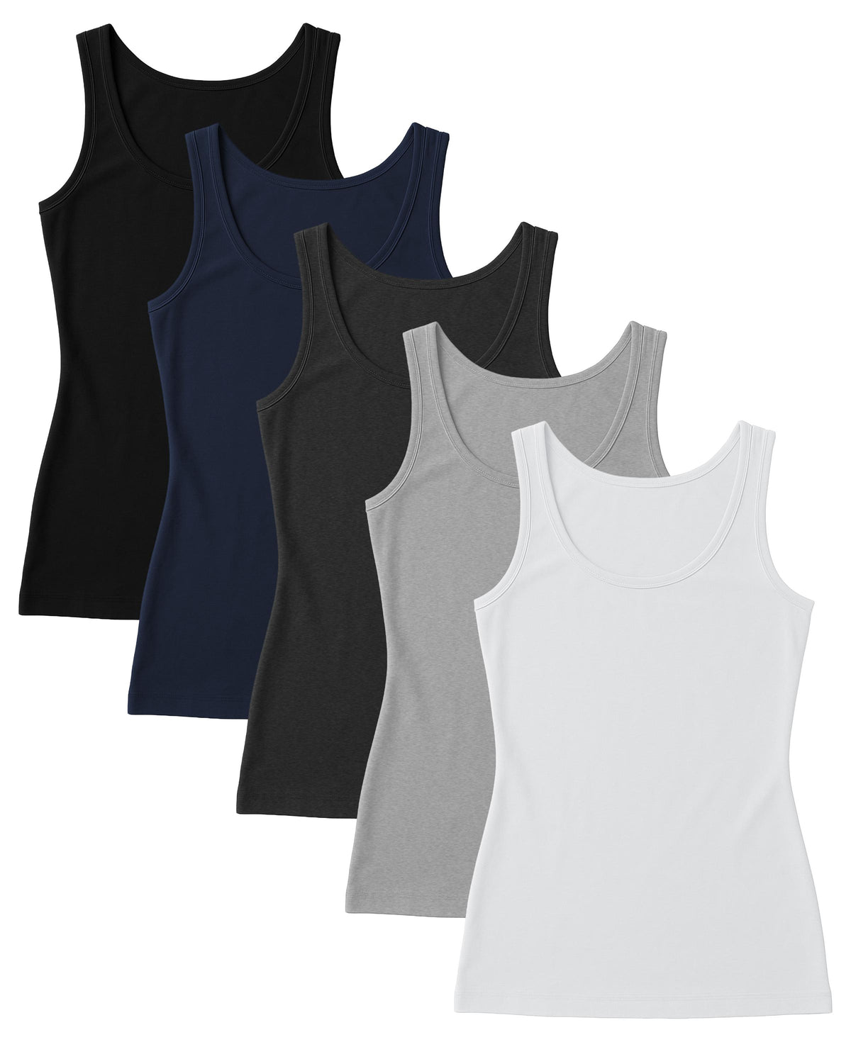 5 Pack Women's Sport Cotton-Spandex Tank Top