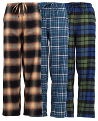 3 Pack Women's Cotton Flannel Plaid Drawstring Lounge Pants