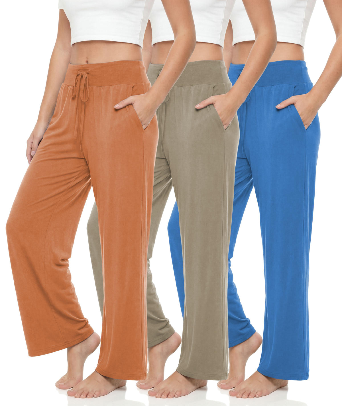 Womens Wide Leg High Waisted Ultra Soft Lounge Pants