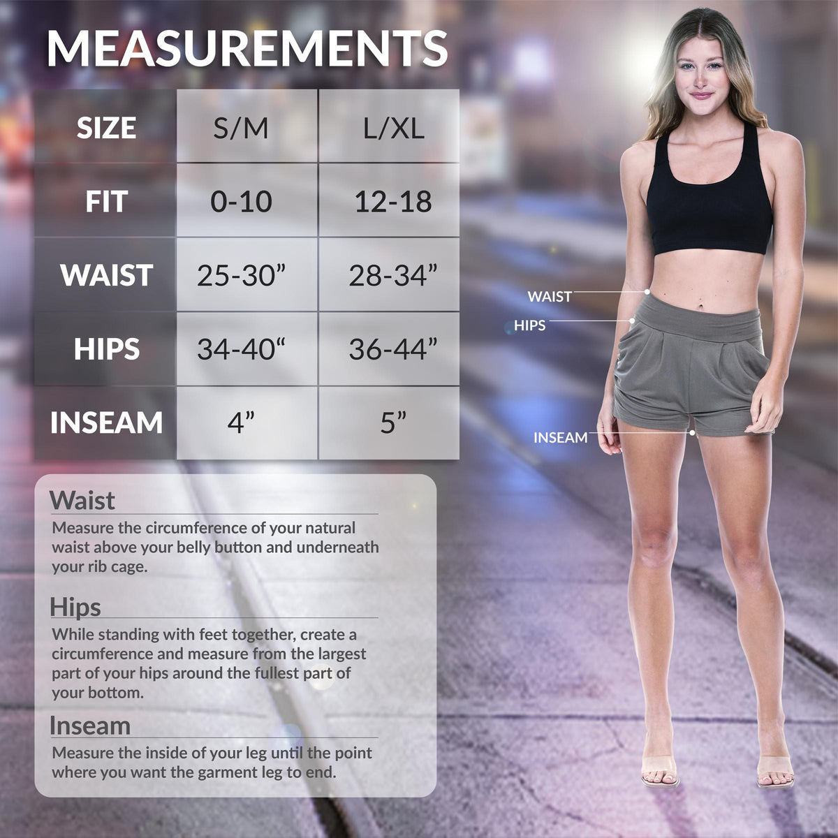 6 Pack Women's High Waisted Harem Shorts with Pockets