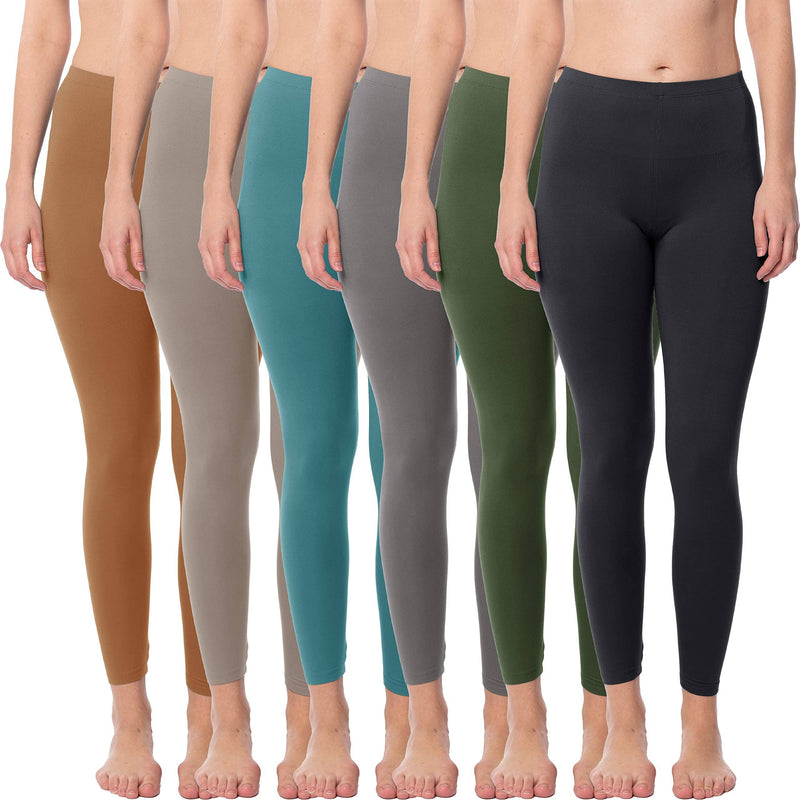 Women's Buttery Soft Brushed Skinny Pant Long Leggings- Multi Packs