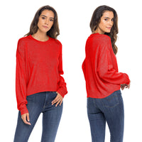 Sexy Basics Women's Long-Sleeve Midweight Cozy Crewneck Sweater | Multi Packs