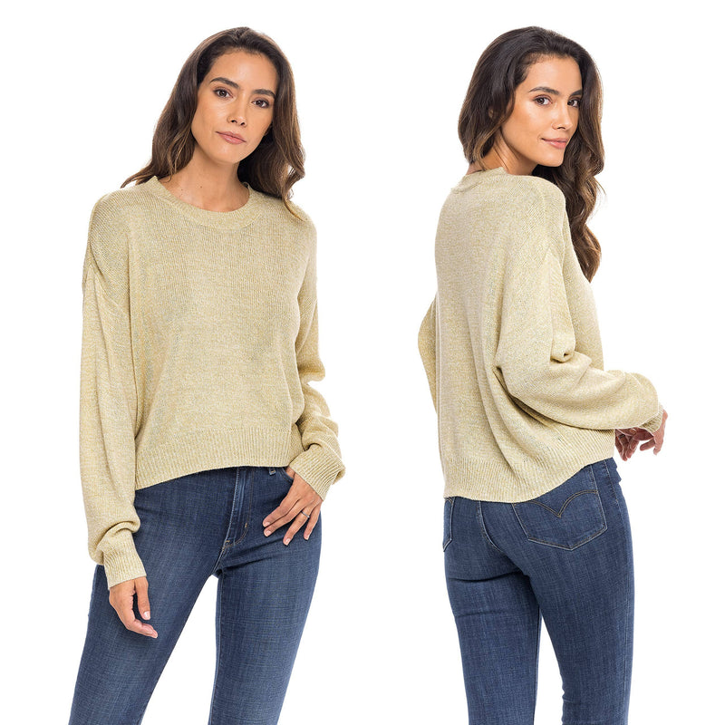 Sexy Basics Women's Long-Sleeve Midweight Cozy Crewneck Sweater | Multi Packs