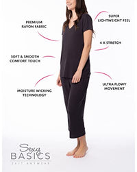 Sexy Basics Women's 5 Pack V Neck T-Shirts | Workout - Activewear - Yoga - Sleep Ultra Soft Stretch Short Sleeve Tops