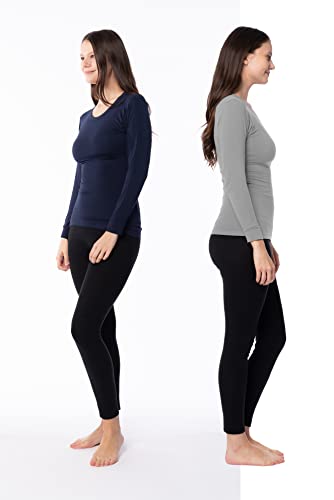 6 Pack Women's Scoop Neck Base Layer Long Sleeve Top